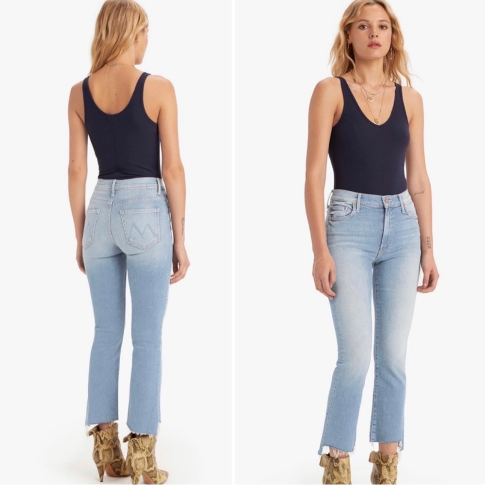 MOTHER Denim The Insider Crop Step Fray Jeans in Fresh Catch Size 29 *NWT*